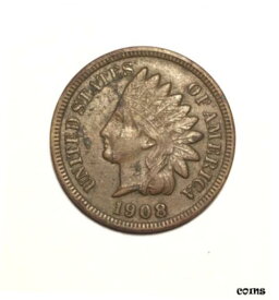 【極美品/品質保証書付】 アンティークコイン コイン 金貨 銀貨 [送料無料] 1908-S Indian Head Cent. Nice Vf-Xf Condition. Scarfaced Indian Head Error.