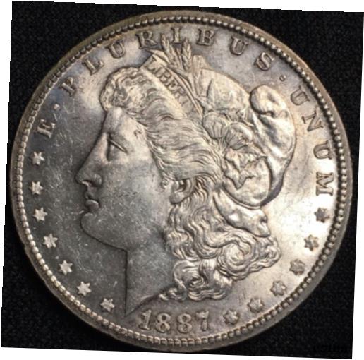 アンティークコイン コイン 金貨 銀貨 [送料無料] 1887 S Morgan Silver Dollar UNC BU Well Struck Details Key Date Coin Some Toningのサムネイル