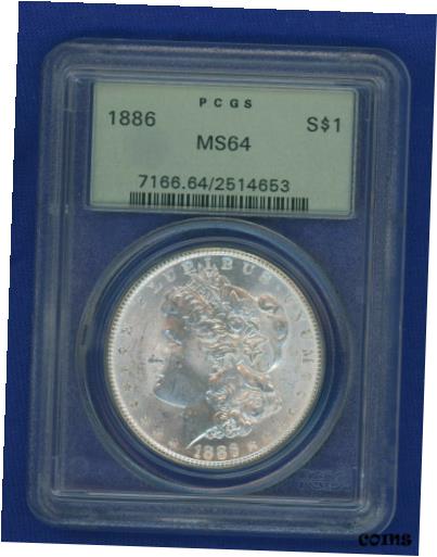 アンティークコイン コイン 金貨 銀貨 [送料無料] 1886 P PCGS MS64 Morgan Silver Dollar $1 US Coin 1886-P PCGS MS-64 OGHのサムネイル