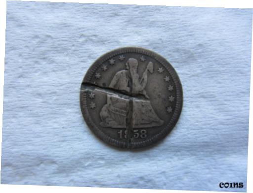 アンティークコイン コイン 金貨 銀貨 [送料無料] 1858-S Seated Liberty Quarter rare Date VF Detail Bold Liberty Shows Damagedのサムネイル
