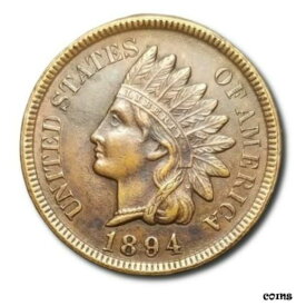 【極美品/品質保証書付】 アンティークコイン コイン 金貨 銀貨 [送料無料] 1894 Indian Head Cent BU MS, Old Cleaning