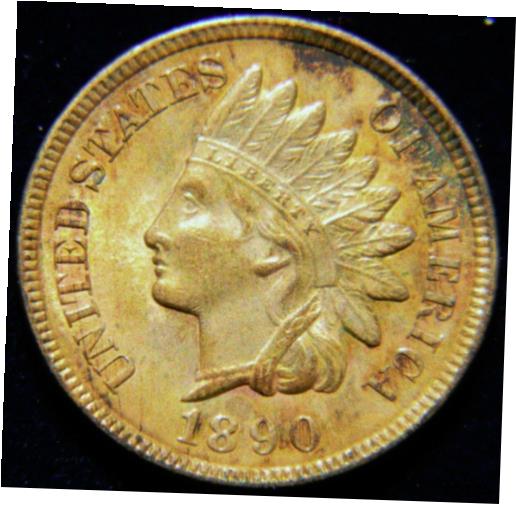 アンティークコイン コイン 金貨 銀貨 [送料無料] 1890 Indian Head Cent Penny Red/Brown BU++++ Condition Original Surfacesのサムネイル