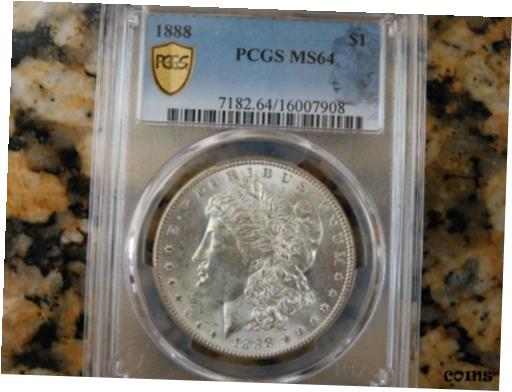 アンティークコイン コイン 金貨 銀貨 [送料無料] NEW SPECIAL LABEL! 1888-P Morgan Silver Dollar PCGS MS-64!のサムネイル