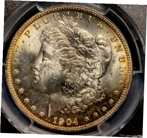 アンティークコイン コイン 金貨 銀貨 [送料無料] 1904 O Morgan Silver Dollar $1 High Grade UNC Toned RPD Mint Error PCGS MS-63のサムネイル