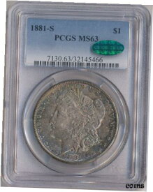 【極美品/品質保証書付】 アンティークコイン コイン 金貨 銀貨 [送料無料] 1881 S Morgan Silver Dollar CAC PCGS MS63