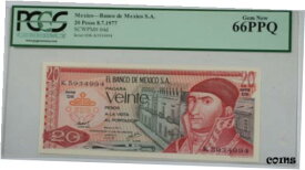 【極美品/品質保証書付】 アンティークコイン コイン 金貨 銀貨 [送料無料] 8.7.1977 Banco de Mexico S.A. 20 Pesos Note SCWPM# 64d PCGS 66 PPQ Gem New