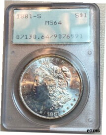 【極美品/品質保証書付】 アンティークコイン コイン 金貨 銀貨 [送料無料] 1881-S Morgan Silver Dollar MS64 1st Gen Holder PCGS Beauty! Upgrade?