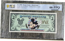 【極美品/品質保証書付】 アンティークコイン コイン 金貨 銀貨 [送料無料] 1998 D $1 Mickey Disney Dollar PCGS Banknote 66 PPQ A00814572A Disneyland
