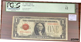 【極美品/品質保証書付】 アンティークコイン コイン 金貨 銀貨 [送料無料] 1928 One Dollar Bill RED SEAL $1 United States Note PCGS Fine 12 #35209