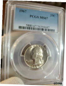 【極美品/品質保証書付】 アンティークコイン コイン 金貨 銀貨 [送料無料] 1967 PCGS MS67 washington Quarter (4447)