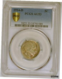 【極美品/品質保証書付】 アンティークコイン コイン 金貨 銀貨 [送料無料] 1914-D Buffalo Nickel from the Denver Mint Graded AU53 by PCGS