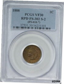 【極美品/品質保証書付】 アンティークコイン コイン 金貨 銀貨 [送料無料] 1888 Indian Cent PCGS PCGS VF30 - RPD FS 302 S-2