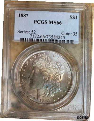 アンティークコイン コイン 金貨 銀貨 [送料無料] 1887 Morgan Silver Dollar PCGS MS66 Toningのサムネイル
