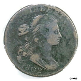 【極美品/品質保証書付】 アンティークコイン コイン 金貨 銀貨 [送料無料] 1802 S-238 R-4 PCGS F Details Draped Bust Large Cent Coin 1c
