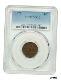 【極美品/品質保証書付】 アンティークコイン コイン 金貨 銀貨 [送料無料] 1872 1c PCGS VF20 - Key Date - Indian Cent - Key Date