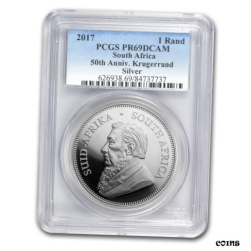 アンティークコイン コイン 金貨 銀貨 [送料無料] 2017 South Africa 1 oz Silver Krugerrand PR-69 PCGS - SKU #153016のサムネイル