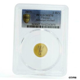 【極美品/品質保証書付】 アンティークコイン コイン 金貨 銀貨 [送料無料] Ukraine 2 hryvnias Archangel Michael MS70 PCGS gold coin 2015