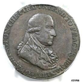 【極美品/品質保証書付】 アンティークコイン コイン 金貨 銀貨 [送料無料] 1795 PCGS AU Details Lg Button RE Washington Grate Colonial 1/2p