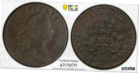 【極美品/品質保証書付】 アンティークコイン コイン 金貨 銀貨 [送料無料] 1798 US Draped Bust Large Cent Coin 2nd Hair Style BN PCGS F-Details Env.Damaged