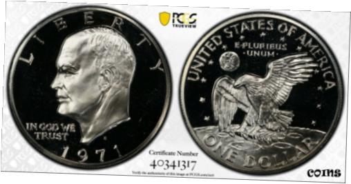 アンティークコイン コイン 金貨 銀貨 [送料無料] 1971 S $1 PCGS PR 66 DCAM Silver Tripled Die Obverseのサムネイル