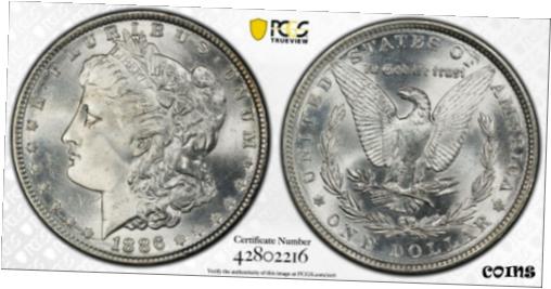 アンティークコイン コイン 金貨 銀貨 [送料無料] 1886-P Morgan Silver Dollar $1 PCGS MS 66+ Plus RARE HIGH GRADEのサムネイル