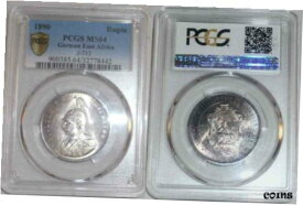 【極美品/品質保証書付】 アンティークコイン コイン 金貨 銀貨 [送料無料] Rare 1890 Uncirculated Silver Coin One Rupie/Rupee German East Africa PCGS MS64