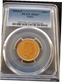 【極美品/品質保証書付】 アンティークコイン コイン 金貨 銀貨 [送料無料] 2014 I India Gold Sovereign Brilliant Uncirculated PCGS MS67 Coin Full Sov