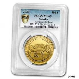 【極美品/品質保証書付】 アンティークコイン コイン 金貨 銀貨 [送料無料] 2020 Somalia 1/2 oz Gold African Elephant MS-69 PCGS - SKU#229570