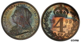 英国ビクトリア。 1899 AR マウンディセット。 PCGS PL67-PL67+ KM MDS155; S-3944-3947GR BRITAIN Victoria. 1899 AR Maundy Set. PCGS PL67-PL67+ KM MDS155; S-3944-3947