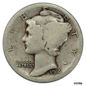 【極美品/品質保証書付】 アンティークコイン コイン 金貨 銀貨 [送料無料] 1916 D 10c Mercury Dime PCGS G04 CAC