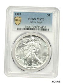 【極美品/品質保証書付】 アンティークコイン コイン 金貨 銀貨 [送料無料] 1987 Silver Eagle $1 PCGS MS70 - American Eagle Silver Dollar ASE