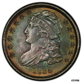 【極美品/品質保証書付】 アンティークコイン コイン 金貨 銀貨 [送料無料] 1835 Bust Dime JR-2 PCGS MS-63 Gorman, Great Color!!