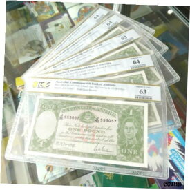 5 連続 1942 アーミテージ マクファーレン ?1 ポンド紙幣 PCGS Choice Unc 63-645 Consecutive 1942 Armitage McFarlane ?1 Pound notes PCGS Choice Unc 63-64