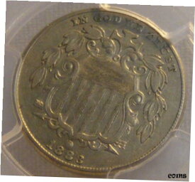 【極美品/品質保証書付】 アンティークコイン コイン 金貨 銀貨 [送料無料] 1883/2 PCGS Shield Nickel 5C AU55