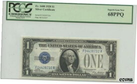 【極美品/品質保証書付】 アンティークコイン 銀貨 1928 $1 Silver Cert FR#1600 PCGS 68 Superb Gem New PPQ POP 5 [送料無料] #sot-wr-8392-1004