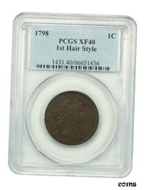 【極美品/品質保証書付】 アンティークコイン 硬貨 1798 1c PCGS XF40 (1st Hair Style) - Draped Bust Large Cents (1796-1807) [送料無料] #oot-wr-8392-1382
