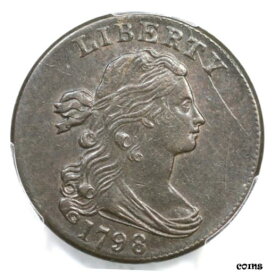 【極美品/品質保証書付】 アンティークコイン 硬貨 1798 S-170 PCGS AU 58 Draped Bust Large Cent Coin 1c [送料無料] #oct-wr-8433-420