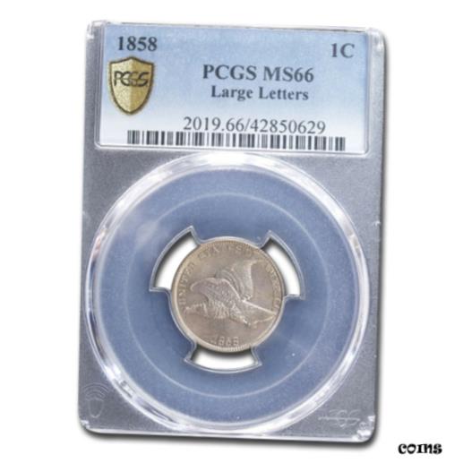 【極美品/品質保証書付】 アンティークコイン 硬貨 1858 Flying Eagle Cent MS-66 PCGS (Large Letters) - SKU#167432 [送料無料] #oot-wr-8433-449：金銀プラチナ ワールドリソース