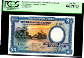 【極美品/品質保証書付】 アンティークコイン 硬貨 BRITISH WEST AFRICA P11b 5 Pounds 100 Shillings FINEST KNOWN PCGS 66PPQ ! [送料無料] #oot-wr-8433-92