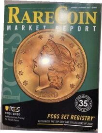 【極美品/品質保証書付】 アンティークコイン コイン 金貨 銀貨 [送料無料] PCGS Rare Coin Market Report 1869 $20 Gold Cover Photo JAN FEB 2021 Price Guide