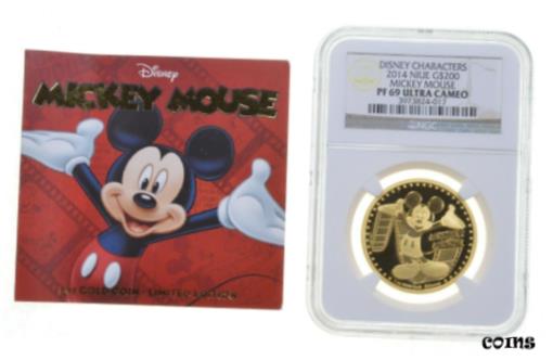 【極美品/品質保証書付】 アンティークコイン 金貨 PF69 UCAM 2014 Niue $200 Gold - Mickey Mouse Disney Characters - NGC - COA *4035 [送料無料] #got-wr-8484-368：金銀プラチナ ワールドリソース