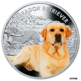 【極美品/品質保証書付】 アンティークコイン コイン 金貨 銀貨 [送料無料] Labrador Retriever Man’s Best Friends Proof Silver Coin 1$ Niue 2014