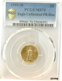 【極美品/品質保証書付】 アンティークコイン 金貨 1999-W $5 Gold Eagle 1/10 oz PCGS MS-70 Unfinished Proof Die Emergency Issue [送料無料] #got-wr-8720-1431