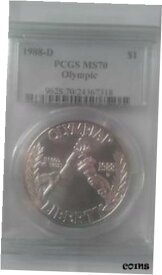 【極美品/品質保証書付】 アンティークコイン コイン 金貨 銀貨 [送料無料] 1988-D Olympic Commemorative Silver Dollar Coin, PCGS Graded MS70