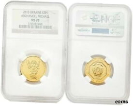 【極美品/品質保証書付】 アンティークコイン コイン 金貨 銀貨 [送料無料] Ukraine 2013 Archangel Michael 1/4 oz Gold NGC MS70