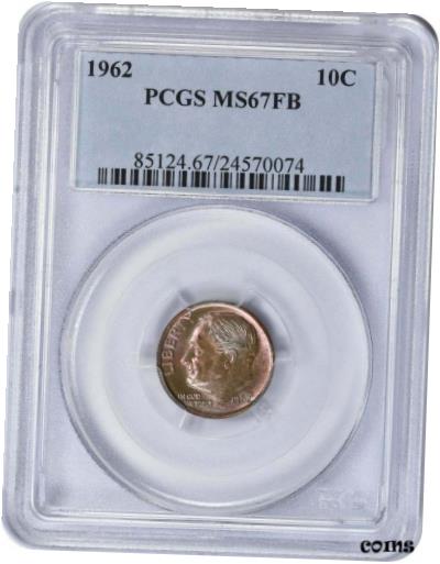 アンティークコイン コイン 金貨 銀貨 [送料無料] 1962-P Roosevelt Dime MS67FT PCGS Golden Toningのサムネイル