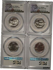 【極美品/品質保証書付】 アンティークコイン コイン 金貨 銀貨 [送料無料] 2017 P & D Effigy Mounds NP Quarter 2 Coin Set 25c PCGS MS66
