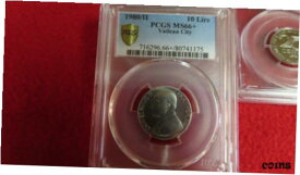 【極美品/品質保証書付】 アンティークコイン コイン 金貨 銀貨 [送料無料] 1980/II Vatican City 10 Lire PCGS MS66 BU Highest Grade MS 66 +