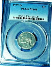 【極美品/品質保証書付】 アンティークコイン コイン 金貨 銀貨 [送料無料] 1977-D 5C Jefferson Nickel-PCGS MS65--467-1