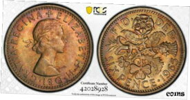 【極美品/品質保証書付】 アンティークコイン コイン 金貨 銀貨 [送料無料] 1965 Great Britain 6 Pence Beautifully Toned PCGS MS65